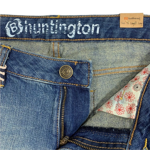 Y2K Style Flare Stretch Bullhead Huntington Blue Jeans - Picture 11 of 16